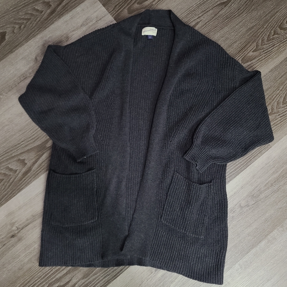 Dark Gray Cotton Cardigan S